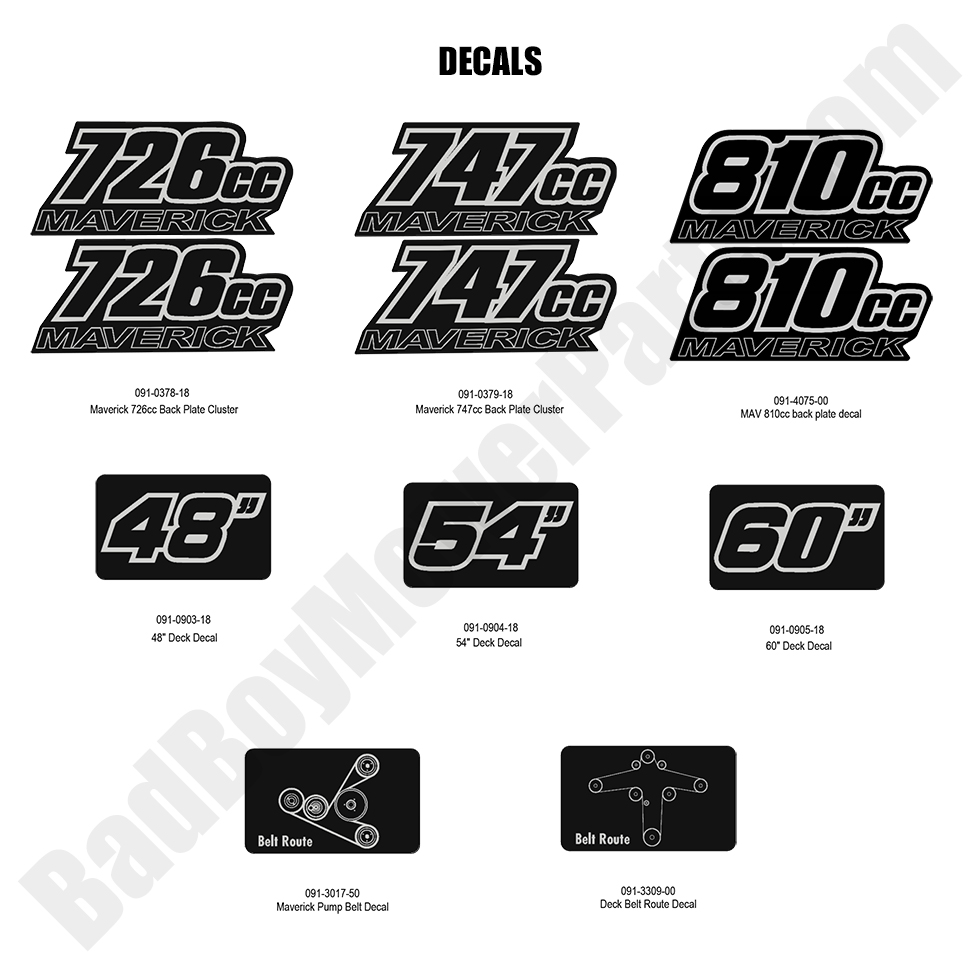 3102 - Bad Boy Mower Parts Lookup > 2023 > Maverick > Decals - 2